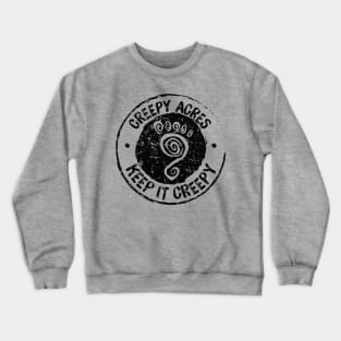 Creepy Acres foot logo (distressed in black) Crewneck Sweatshirt